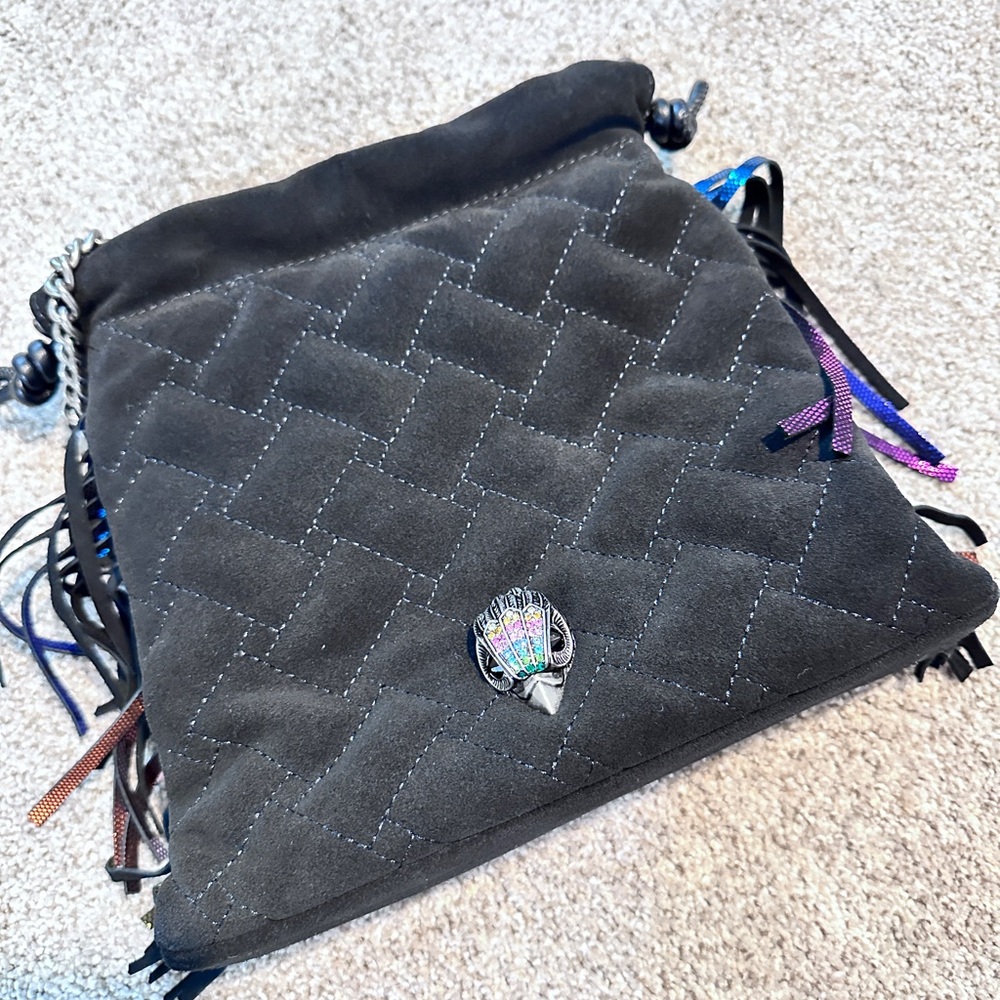 Kurt Geiger London Small Kensington Suede Drawstring Bucket Bag